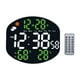 thumbnail image 1 of Reloj de pared digital con doble alarma, ajuste de brillo y pantalla de temperatura. Verde, 1 of 9