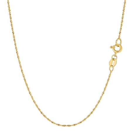 14K Yellow Gold 1MM Singapore Twisted Link Pendant Necklace Chains 16
