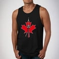 thumbnail image 1 of Cotton Tank Tops for Men,Canada Day Maple Leaf Print Shirts,Moisture Wicking Sleeveless Crew Neck Basketball Tops, 1 of 4
