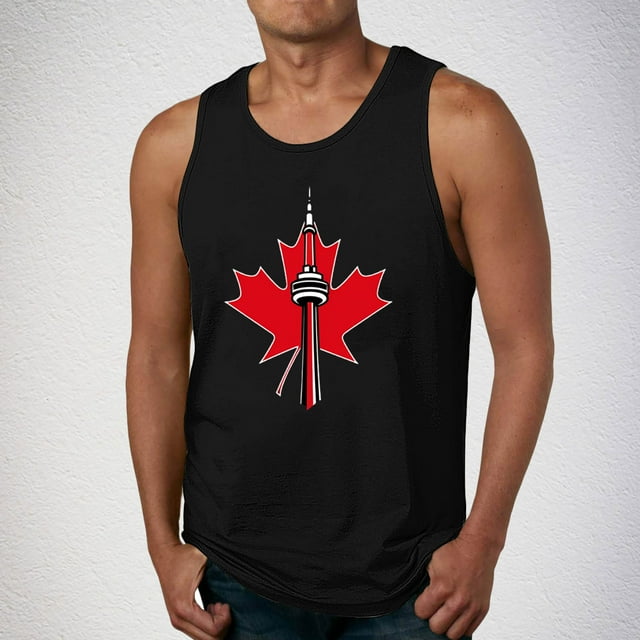 Cotton Tank Tops for Men,Canada Day Maple Leaf Print Shirts,Moisture Wicking Sleeveless Crew Neck Basketball Tops