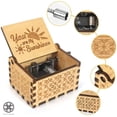 thumbnail image 2 of Luxtrada You are My Sunshine Music Box Wood Personalizable Music Box, Laser Engraved Vintage Wooden Sunshine Musical Box Gifts for Birthday/Christmas (Khaki), 2 of 7