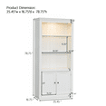 thumbnail image 4 of "78.75-Inch Tall Display Bookcase with 5-Color Adjustable LED Ceiling Light, Retro Style, Tempered Glass Shelves, Perfect for Home/Office/Studio - White", 4 of 5