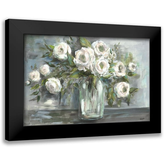 Tre Sorelle Studios 14x11 Black Modern Framed Museum Art Print Titled - Soft Blooms Still Life