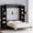 Black, variant on WIILAYOK Queen Size Murphy Bed Cabinet in White with 5-Tier Storage Shelves, Foldable Platform Bed Wall Cabinet Bedframe for Small Space, Bedroom, Guest Room
