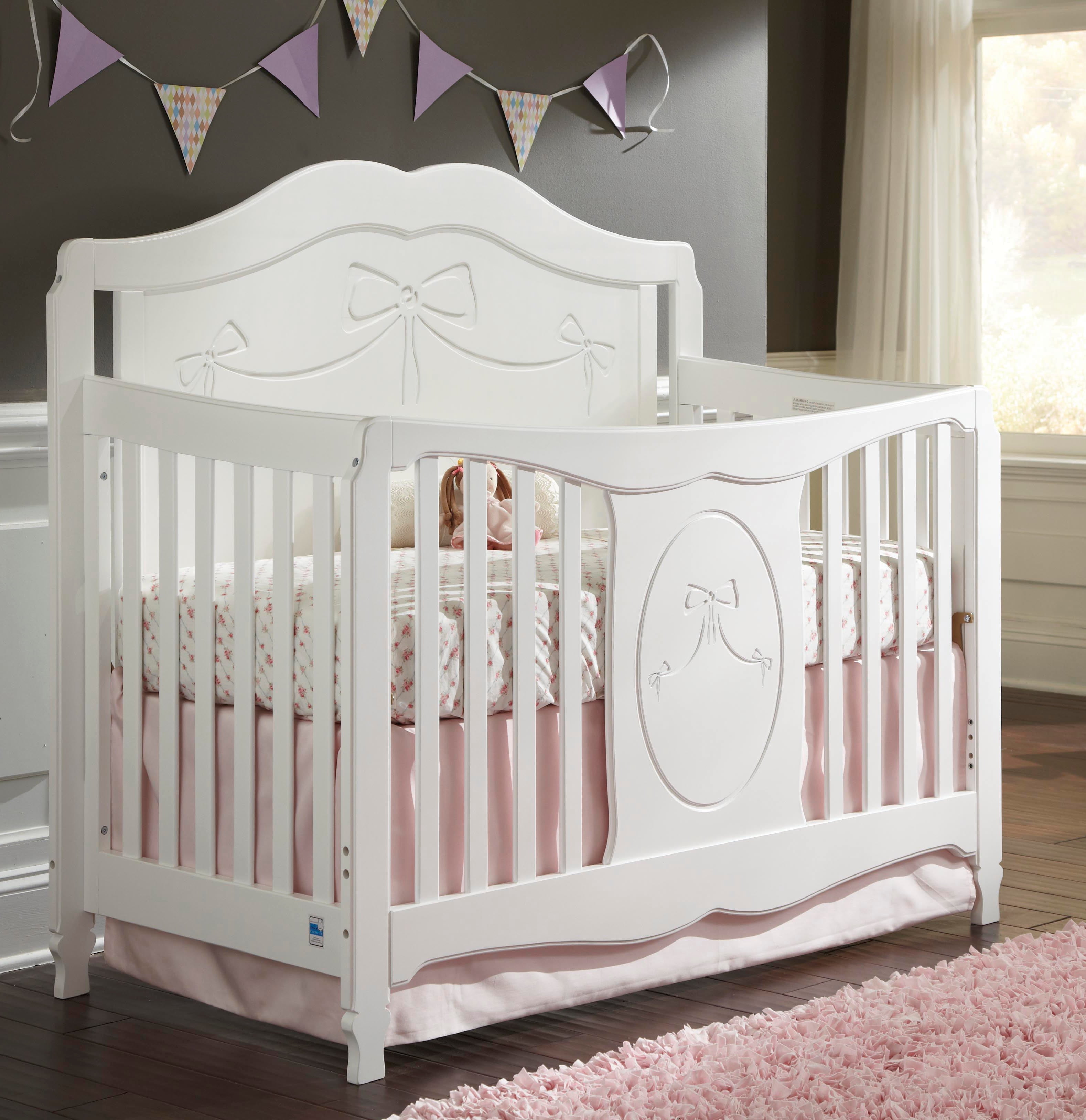 white wooden cot