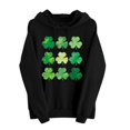 thumbnail image 2 of VgaVtl Long Sleeve Sweatshirts Women St Pattys Day Hooded Womens Plus Size Tops Daily Lightweight Shamrock Loose Tops,Black S, 2 of 5