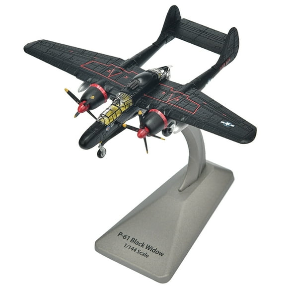 TAPDRA Part 1:144 Bomber Models WWII USAF P-61 Black Widow Bomber Aircraft Simulation Diecast Military Models with Display Stand