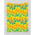 thumbnail image 1 of Urban Graffiti Tapestry, Mitered Sharp Edged Strips Graffiti Design Grunge Look, Wall Hanging for Bedroom Living Room Dorm Decor, 40W X 60L Inches, Yellow Orange and Turquoise, by Ambesonne, 1 of 2