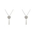thumbnail image 3 of Collares de borlas únicos Qarigey para mujer dorado redondeado plata Corazón 2piezas CBP201605, 3 of 5