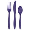 Creative Converting Cutlery Purple Solid Print Cocktail Plastic Party Supply Sets, (72 Pieces)