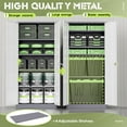 thumbnail image 6 of 72” Metal Storage Cabinet, Lockable File Cabinets with 2 Doors and 4 Adjustable Shelves, Steel Tool Cabinets with Lock for Office, Home, Gym, Grey White-Small, 6 of 9