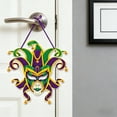 thumbnail image 6 of Mardi Gras Door Decorations Porch Sign, New's Carnival Decorations Door Hanger, Masquerade Carnival Parades Party Wall Window Hanging Decorations, Outdoor Decorations(11 inch), 6 of 6