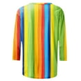 thumbnail image 5 of Chandails de Compression en Verre Rouge de Noël pour Femmes à Manches Longues Imprimés Col Rond Trois Coton Spandex Chandails pour Femmes Manches Trois Quarts Décontracté T Très Grand Chemise pour Femme Haut, 5 of 5