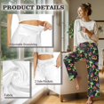 thumbnail image 6 of Psesaysky Women's Wide Leg Pants with Pockets High Waist Adjustable Knot Loose Casual Trousers Business Travel Casual Pants (Neon Skull Mushroom Print), Size M, 6 of 7