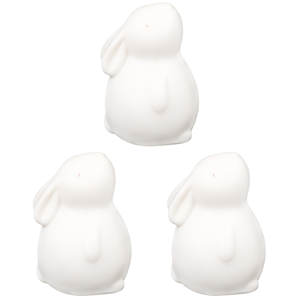 Homemaxs 3pcs Ceramic Rabbit Figurine Year of the Rabbit Desktop Bunny