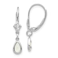 thumbnail image 1 of 14k White Gold 6x4mm Opal/October Earrings, 1 of 3