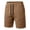 Brown, variant on Mens Shorts Casual Summer Elastic Waist Textured Straight Leg Loose Fit Lightweight Beach Shorts with Pockets