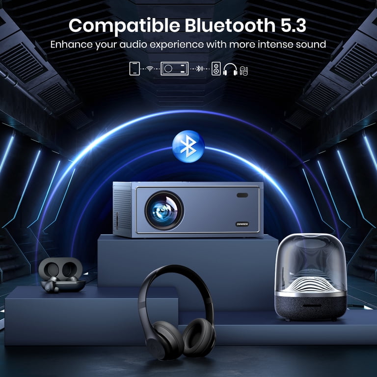 4K Projector with 5G Wifi & Bluetooth, 17000LM, Supports Multiple