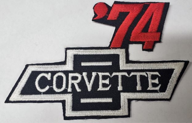 CORVETTE EMBROIDERED LONG Small VINYL PATCH Rare! 