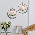 thumbnail image 5 of Candelabro de pared Suyoo Juego de 2 Candelabros decorativos de metal negro, 5 of 5