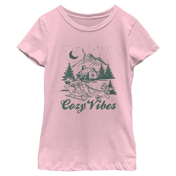 Girls Mickey & Friends Cozy Vibes Cabin T Shirt