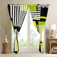thumbnail image 4 of Erosebridal Black White Green Yellow Curtains Modern Aesthetic Curtains & Drapes, Geometric Striped Blackout Curtains Mid Century Bedroom Curtains, Hippie Boho Minimalism Window Treatments, 4 of 6