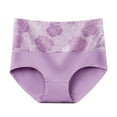 thumbnail image 3 of SROBPTY Cotton Underwear for Women Plus Size High Waisted Briefs Soft Stretch Embroidery Floral Panties Full Coverage Panties for Women L-5XL, 3 of 4