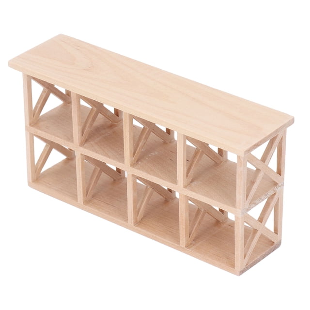 Estante de Exhibición para Casa de Muñecas ANGGREK Madera de Abedul 8 Rejillas 1:12