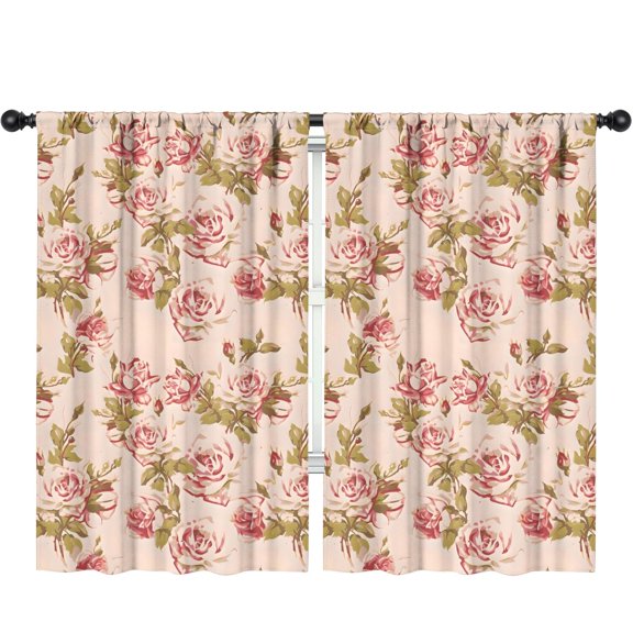 Blackout Kids Curtains,Pioneer Flower Floral Print Pattern Childrens Insulated Curtains Set Of 2,Bedroom Essentials,Toddler Room Decor 52"x84"