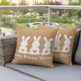 thumbnail image 4 of Every Bunny Welcome Pillow Covers 2 Pack Easter Spring White Bunny Silhouette Linen Texture Pillowcase Waterproof Outdoor Throw Pillow Cover for Patio Garden Square Cushion 16”x16”, 4 of 9