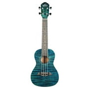 Oscar Schmidt OU2FTBL-A-U Flame Concert Ukulele, Transparent Blue