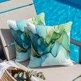thumbnail image 4 of Abstract Art Marble Texture Throw Pillow Cover Teal Green Gold Gradient Modern Art Cotton Linen Cushion Cover Throw Pillow Case with Invisible Zipper for Couch Sofa Bed Chair Car 18x18 Inch, 4 of 9