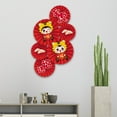 thumbnail image 4 of GUOOL 6x New Year Hanging Paper Fans Birthday Party Flowers Wedding Decor Striped Send Send Blessings, 4 of 7