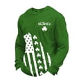 thumbnail image 2 of Letdown Mens Long Sleeve St Patricks Day T Shirts Crew Neck Casual Basic Waffle Knit Pullover Tee (Green,XL), 2 of 3