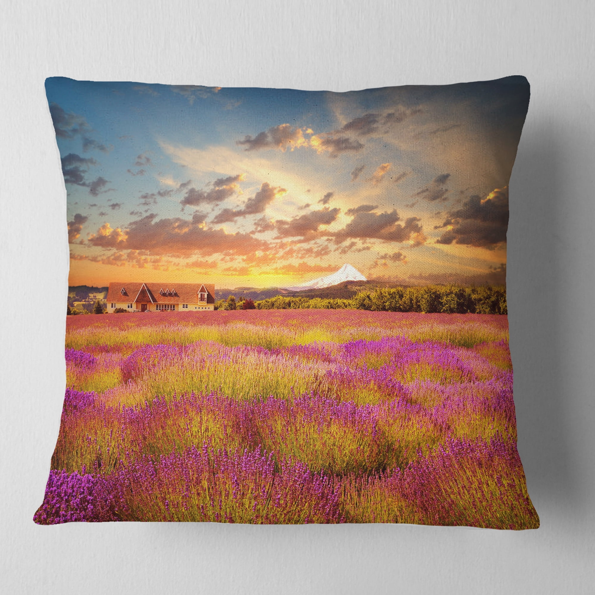 Designart 18" x 18" Yellow Polyester Throw Pillow