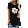 thumbnail image 1 of Pompotops Femmes Mode Casual Chemises d'Impression Manches Courtes Tee-Tops Tunique Blouse, 1 of 4