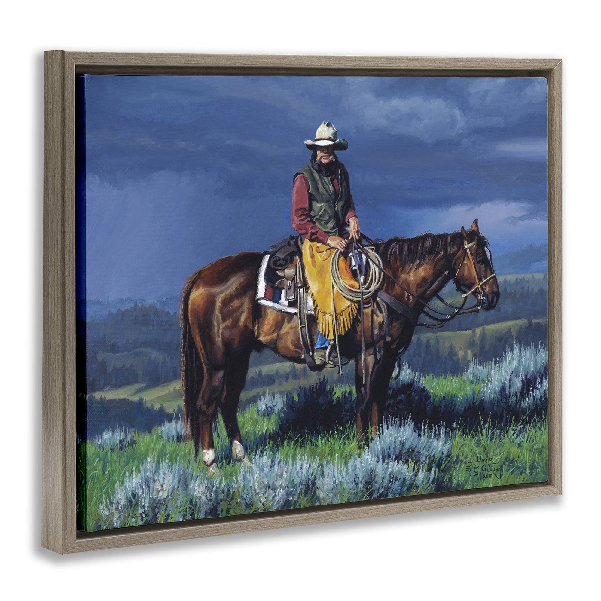 Stupell Industries Before The Storm Animals & Insects Painting Brown Floater Framed Canvas Art Print Wall Art, 31 x 25