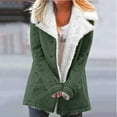 thumbnail image 2 of Winter Savings Clearance! Lindreshi Winter Coats for Women 2023 Trendy Women Plus Size Winter Warm Composite Plush Button Lapels Jacket Outwear Coat, 2 of 5
