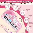 thumbnail image 5 of Lictin Baby Piano Toys for Kids, Toddlers Piano Keyboard Instrument with Microphone, 37 Keys Piano Toys Educational Musical Gift for 2 3 4 5 6 Year Old Girls, Pink, 5 of 7