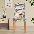 thumbnail image 4 of Yayeee 4 Pack Dining Chair Covers Stretch Parson Chairs Slipcovers Seat Protector, Yellow Sardines Pattern, 4 of 6