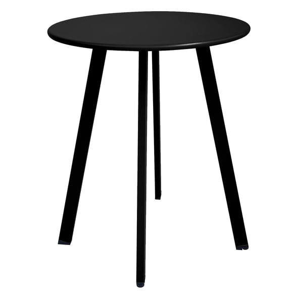 Outdoor Side Table, Weather Resistant Patio Small Side Table Outdoor Indoor Round Metal Steel Small Table, Waterproof End Table for Garden Balcony Yard, Black