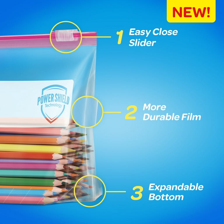 Ziploc Brand Slider Freezer Bags with Power Shield Technology