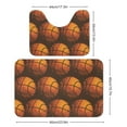 thumbnail image 2 of Sport Basketball Pattern Bathroom Rugs Set 2 Pieces, Bathroom Set - Quick Drying Bath Mat And U-Shaped Toilet Rug, Water Absorbent Bath Carpet For Bedroom Floor Living Room, Machine Washable, 2 of 6