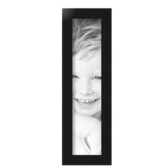 ArtToFrames 4" x 17" Black Steel Picture Frame, 4x17 inch Black MDF Poster Frame (WOM-4639),  Pack