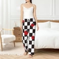 thumbnail image 4 of Naloa Ladybugs Of Black And White Checkers Pajamas Pants for Women, Lounge for Women,Women’s Pajama Lounge Pants-Large, 4 of 6