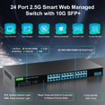 thumbnail image 2 of Conmutador de red GoodTop de 24 puertos y 2,5 Gb gestionado por la web, 2 x 10G SFP+, 2 of 7