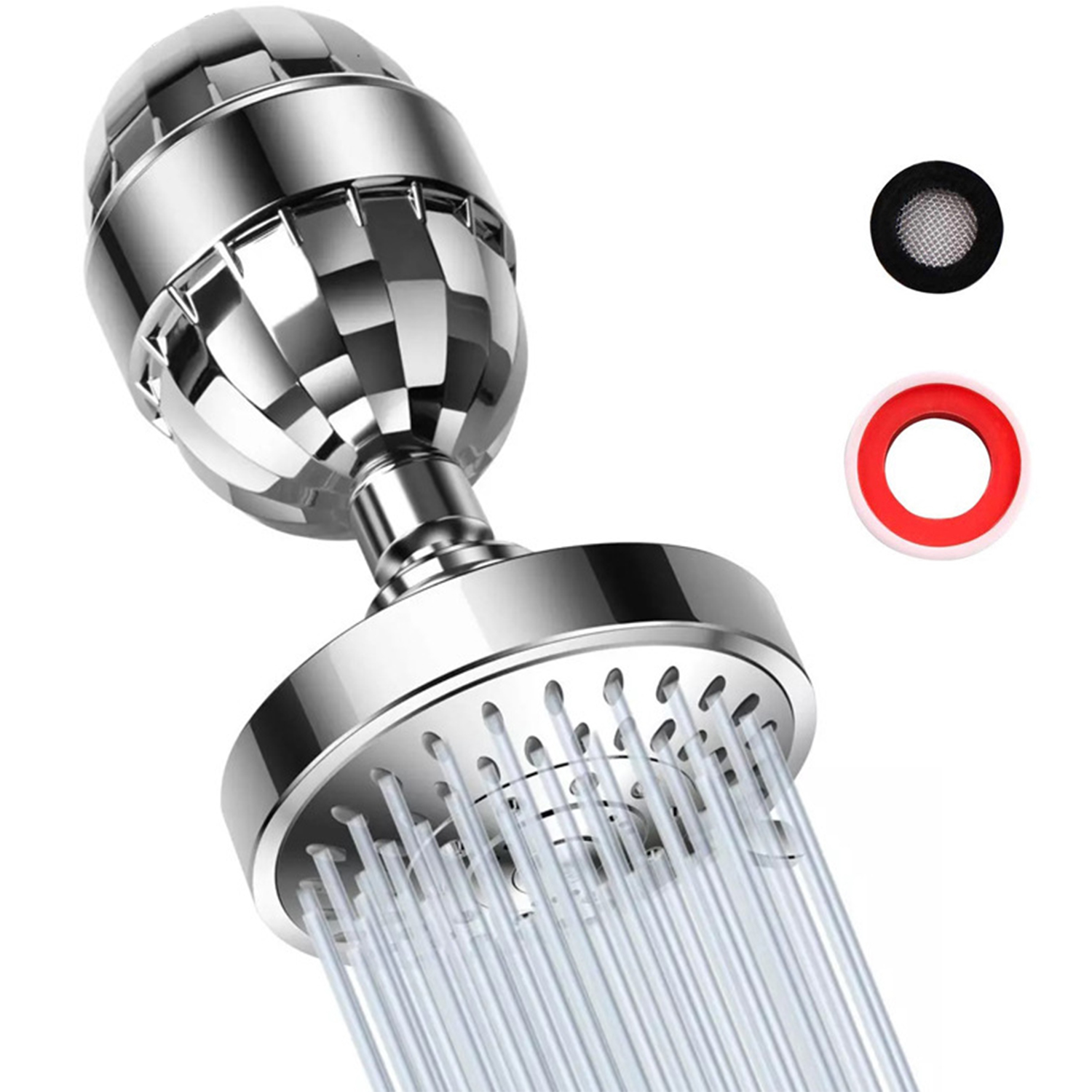 5 Settings High Pressure G1/2 Shower Head 4 Inch Adjustable Swivel