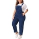 thumbnail image 4 of Jumpsuits de verano de moda para mujer de tallas grandes Agnes Orinda, con tirantes ajustables y de mezclilla, 4X, azul oscuro, 4 of 6