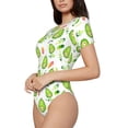 thumbnail image 2 of The Xecao Kawaii Avocado Women's Crew Neck Body Suit, a short-sleeved bodysuit and basic swimsuit, both comfort and style for dating and daily life, 2 of 9