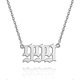 thumbnail image 1 of ZHAOCHENG Collar con número de ángel, plata y oro, acero inoxidable, joyería numerológica, plata 555, 1 of 5